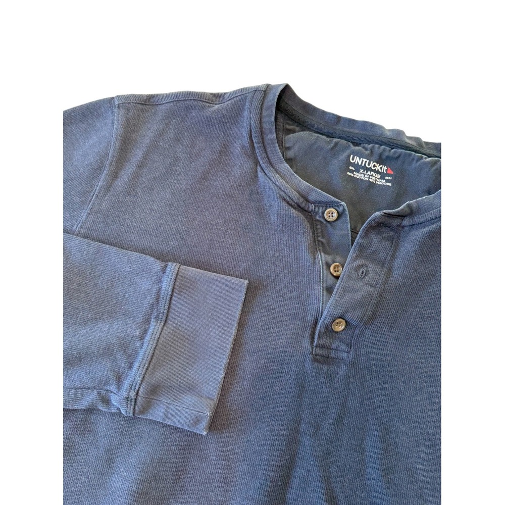 UNTUCKit Heavyweight Navy Solid Dexter Henley, XL